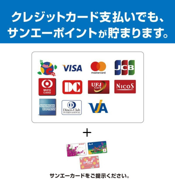 クレジットカード支払いでもサンエーポイントが貯まります 株式会社サンエー クレジットカード支払いでもサンエーポイントが貯まります 株式会社サンエー